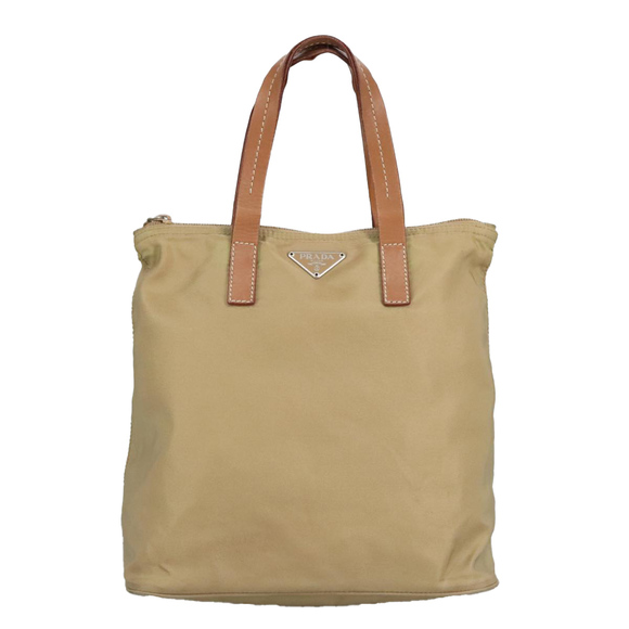 PRADA Hand Bag Nylon Beige Silver Auth 97427 - Picture 13 of 16